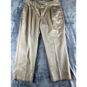 Lee Relaxed Fit Custom Fit Chinos 36×30 Pleated Flat-Front Dress Pants